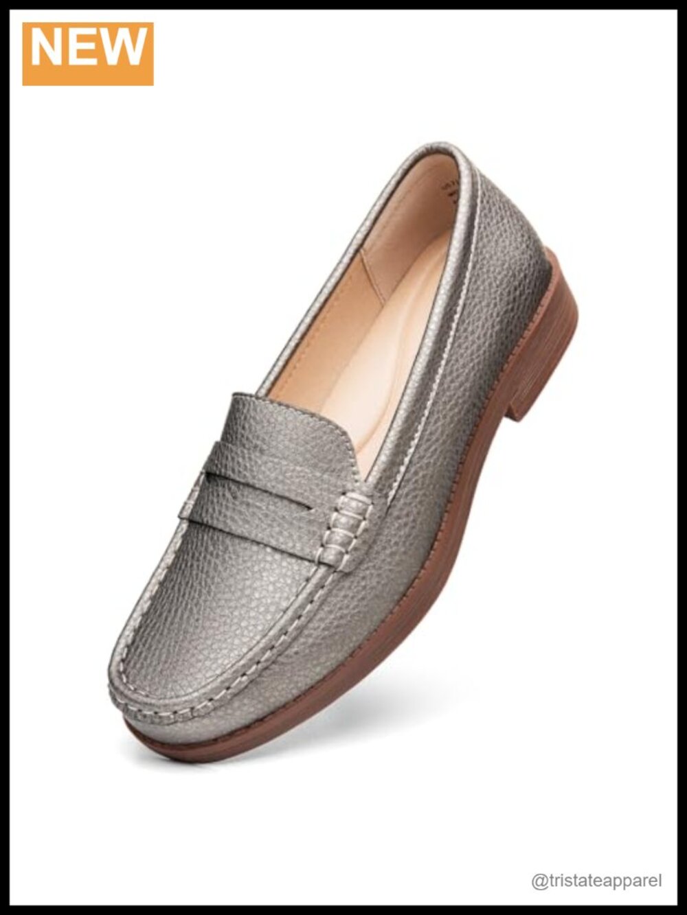 Women's Leather Penny Loafers Slip On Business Casual Comfort Flats